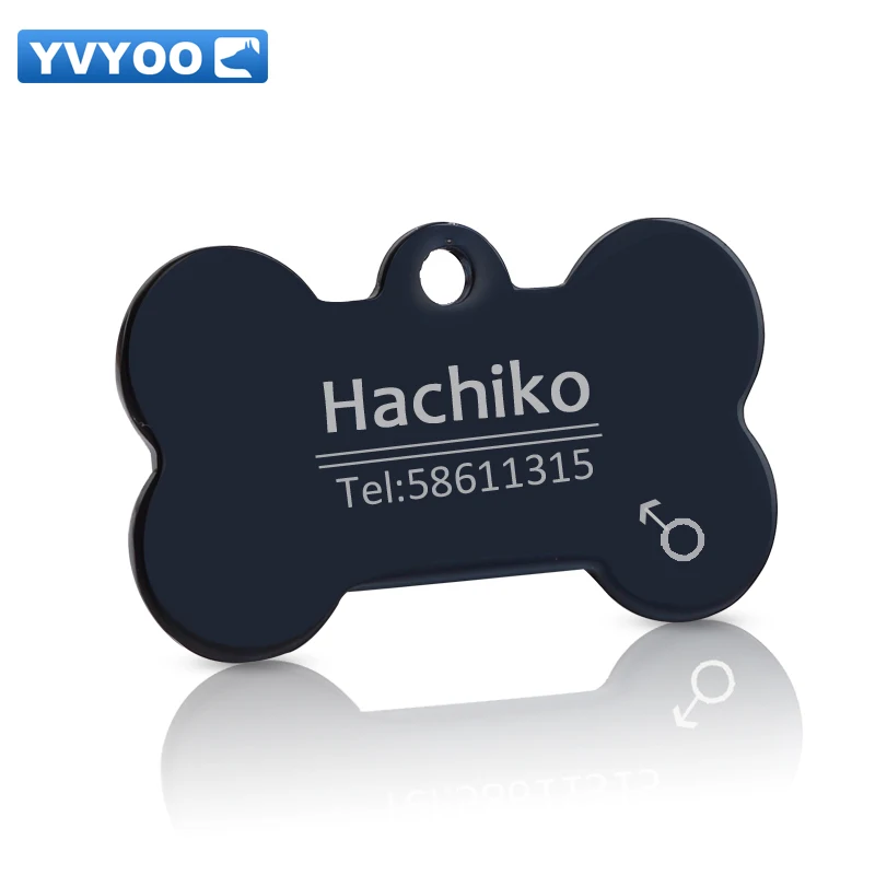 6 YVYOO ошейник для собак из нержавеющей стали, бирка для собак, кошек, гравировка, ошейник для питомцев, аксессуары, идентификационная бирка, имя телефона, принадлежности для домашних животных AA - Цвет: 6