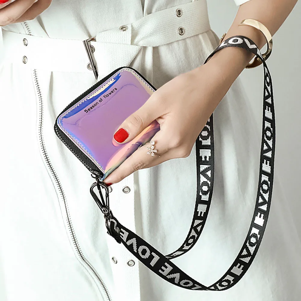 Рождественский кожаный кошелек практичный лазерный складной