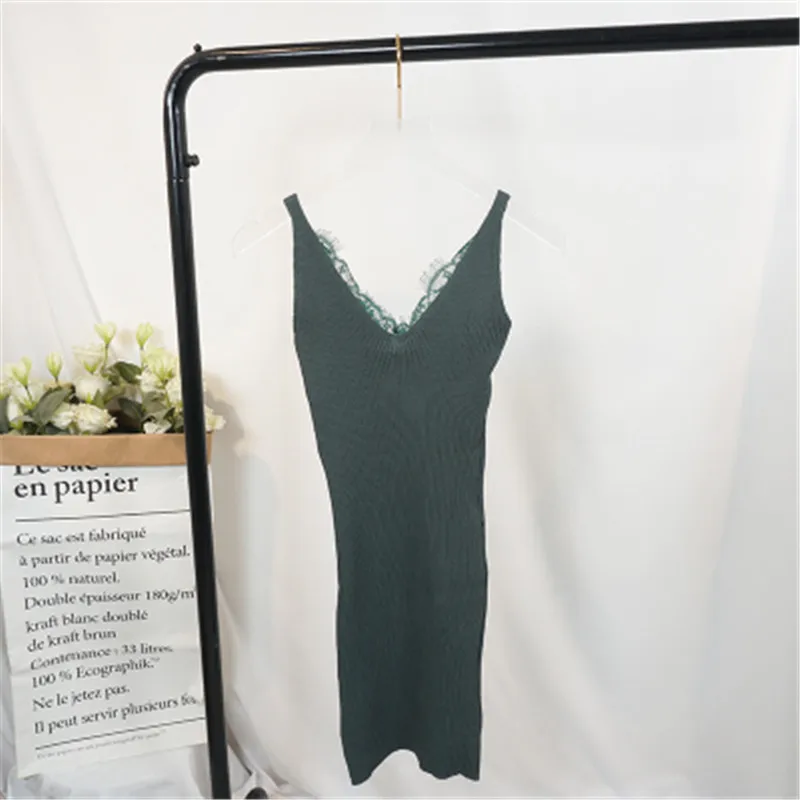 Autumn 2018 Women's clothing Korean version of the knitting vest women's sweater skirt thin lace dress basic top PZ627 | Женская