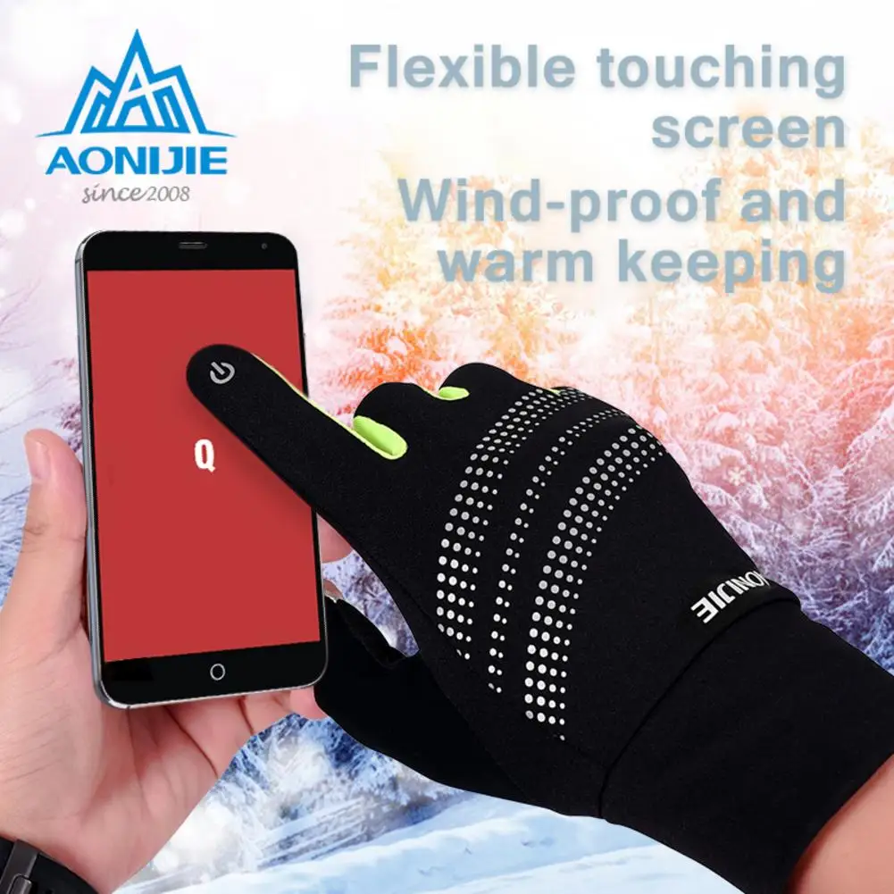AONIJIE 2019 Новые перчатки для улицы и занятий спортом из флисовый Холодная Теплая