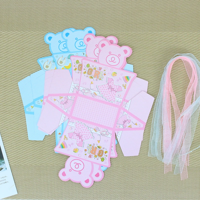 AVEBIEN милый медведь Baby Shower коробка конфет мальчик и девочка украшения для дня
