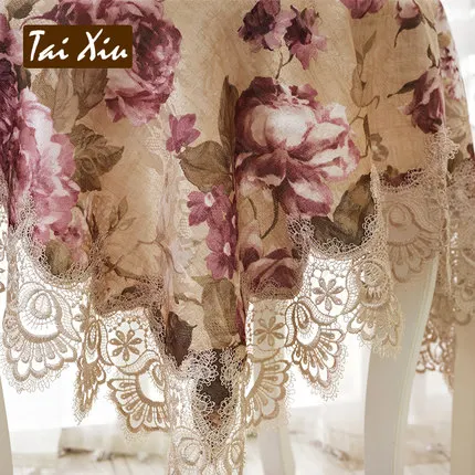 Европейская роскошная скатерть с вышивкой для обеденного стола кружевная ткань