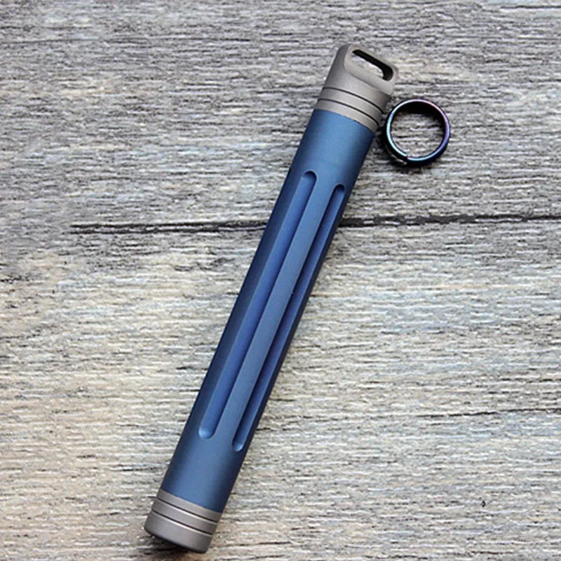 blue bottle 1 шт., EDC переносной титановый сплав, EDC, водонепроницаемая бутылка, зубочистка, набор для ушей, брелок, подвеска, инструмент для самоочистки, посуда - Цвет: blue bottle