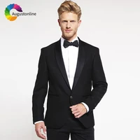custom made black groom tuxedo men suits pants shawl lapel wedding suits slim fit costume homme best man blazer jacket 2piece
