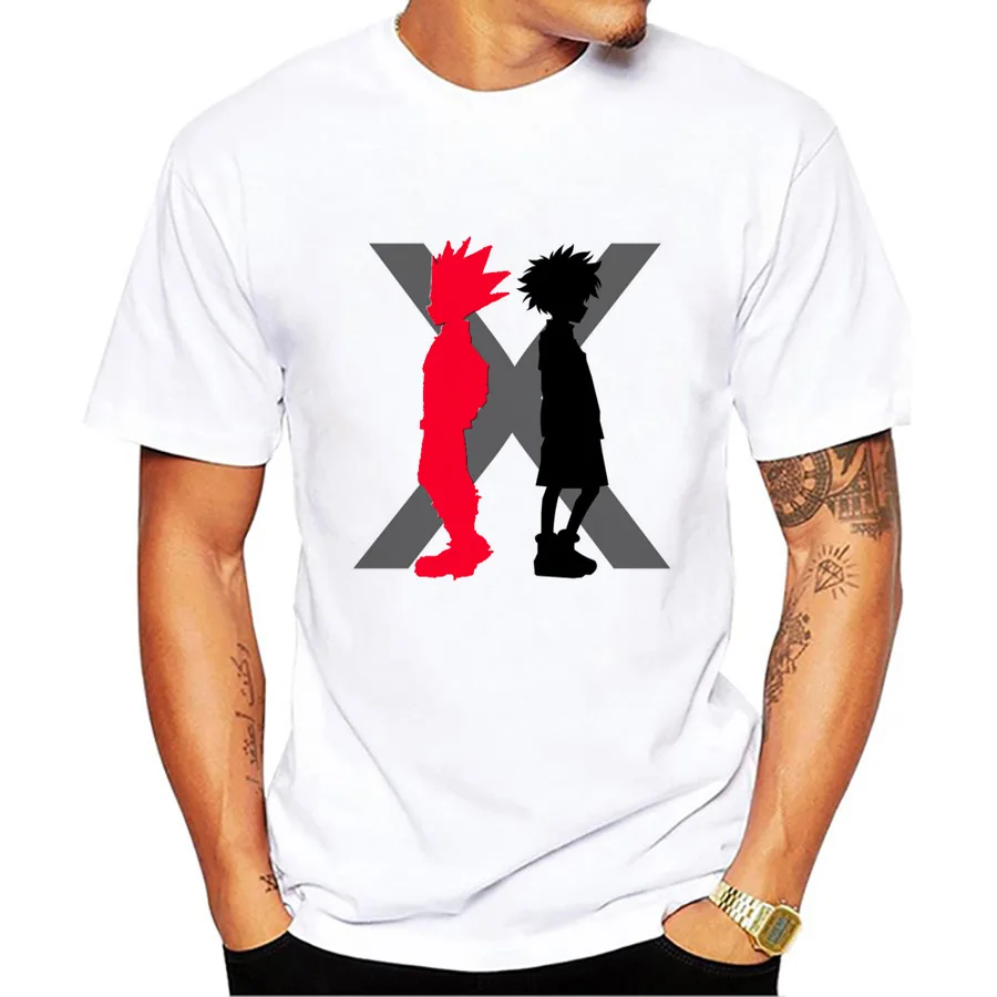 Новый летний Японский Аниме Охотник х Футболка Для мужчин плюс Размеры Костюмы