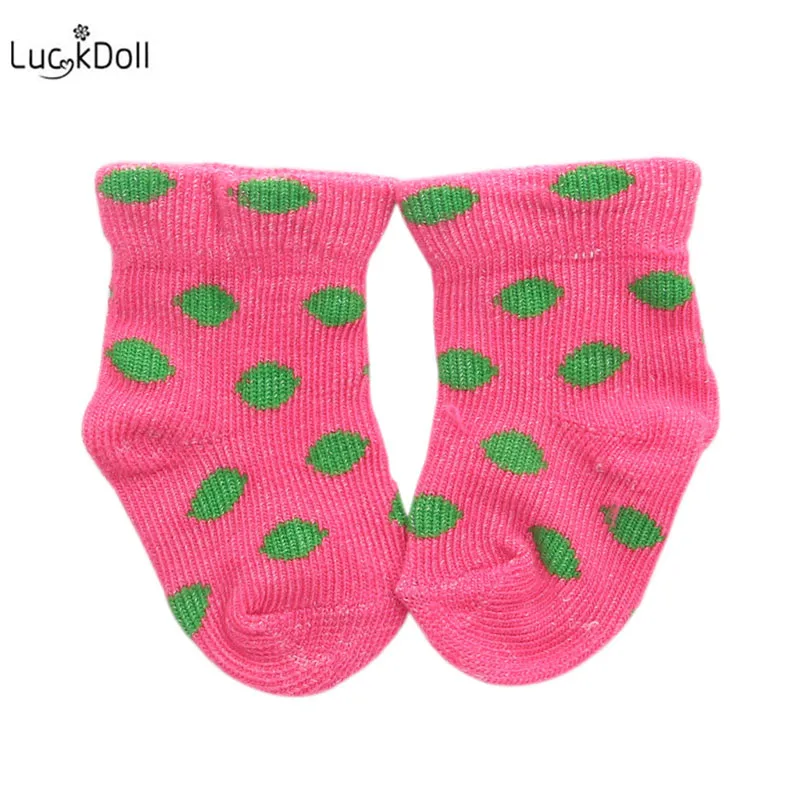 LUCKDOLL вязаные высокие эластичные носки с принтом подходят для детей 18 дюймов