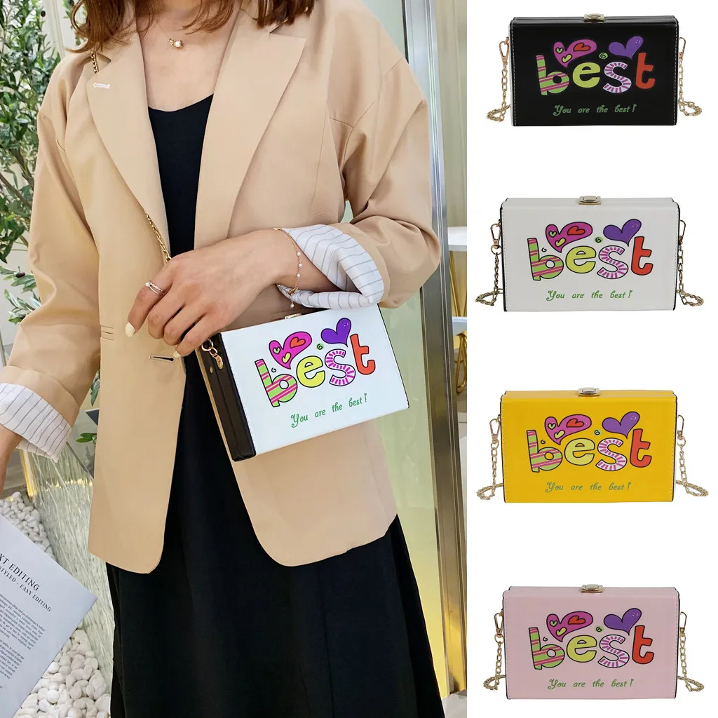 Aelicy Bags For Women 2019 Fashion Wild Simple Messenger Bag Grils Women's Letter Best Love Hasp Package Chain | Багаж и сумки