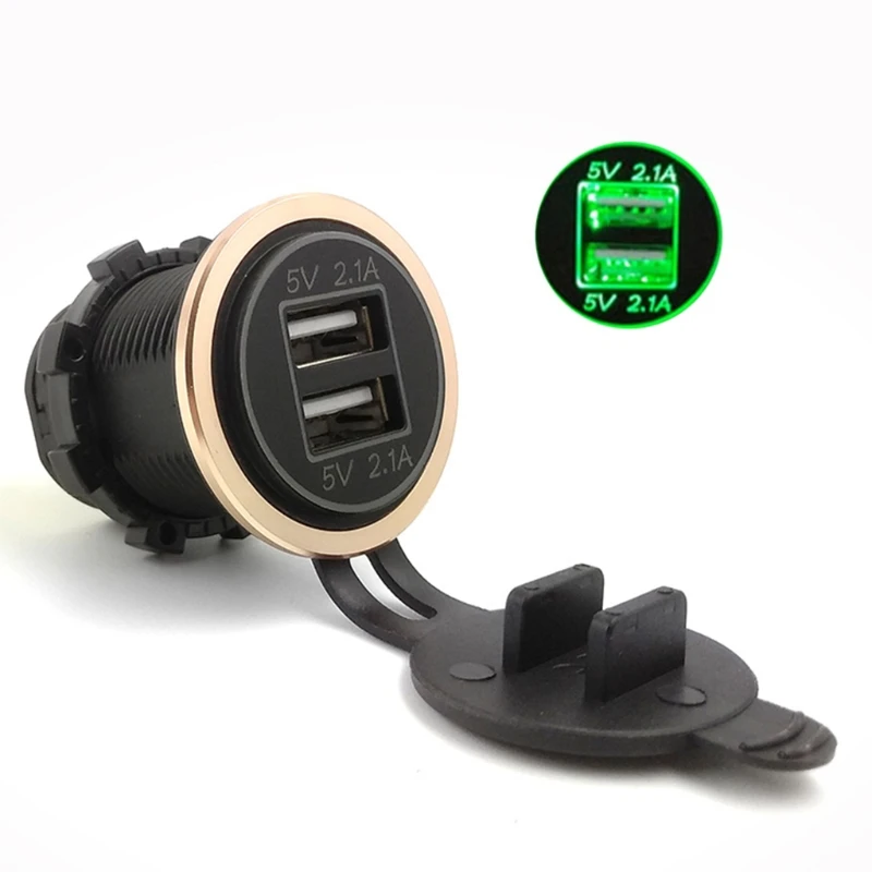 DC 12V 24V 4.2A Мотоцикл лодка автомобиль двойной USB зарядное устройство для мобильного телефона планшета ПК