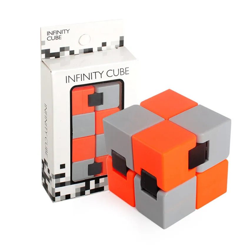 OrangeGrey Новинка, антистресс, подарок, бесконечность, куб, новинка, антистресс, бесконечный, для детей, взрослых, декомпрессионная игрушка - Цвет: OrangeGrey