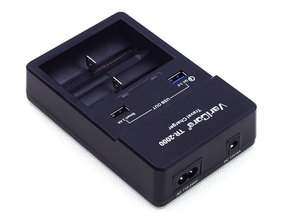 VariCore TR-2000 Батарея Зарядное устройство и быстрая зарядка 3,0 для 18650 26650 АА ААА и QC 3,0/USB 5 в мобильных устройств