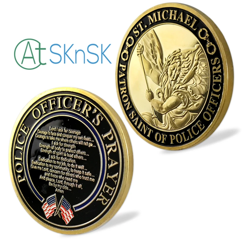 50 шт./лот Saint Michael Patron Of Police Coin|Безвалютные монеты| |