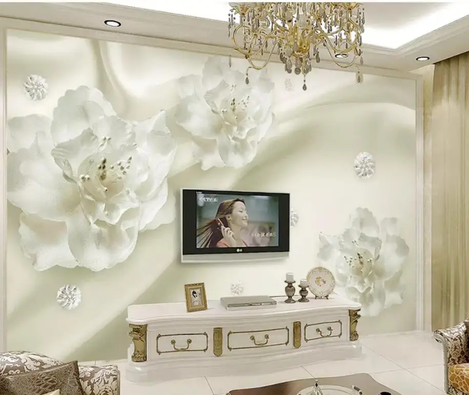 Современные 3D обои на заказ шелковые цветы в европейском стиле 3d стерео фоны для