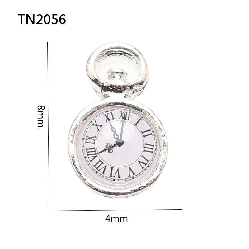Nail Tools 10Pcs/Lot 3D Nail Art Decoration Sliver Clock Design Nails Accessories DIY Manicure Supplies TN2056