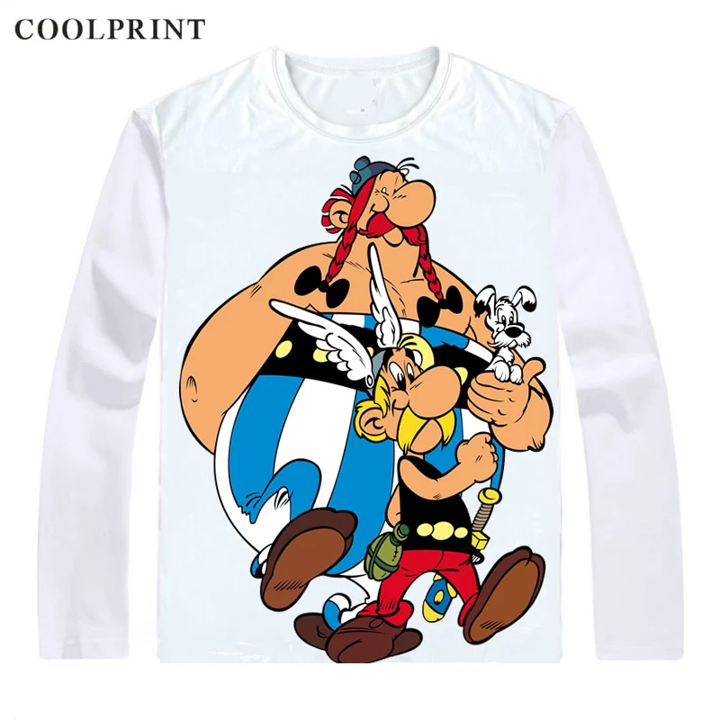 Style 1 Футболка Asterix And Obelix с графическим принтом, потрясающая уличная футболка с аниме на заказ, повседневные винтажные футболки с длинными рукавами и принтом - Цвет: Style 1