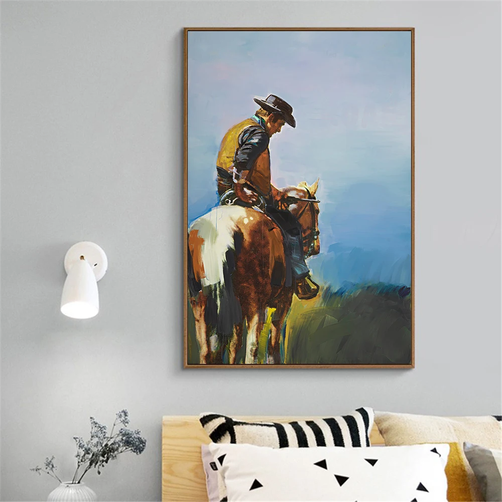 Абстрактный настенный ковбойский постер винтажное настенное Искусство ретро