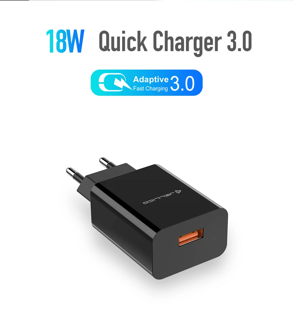 Jellico 18 Вт QC 3,0 USB быстрое зарядное устройство для телефона дорожный настенный адаптер QC3.0 FCP AFC универсальный для iPhone samsung huawei Xiaomi EU штекер