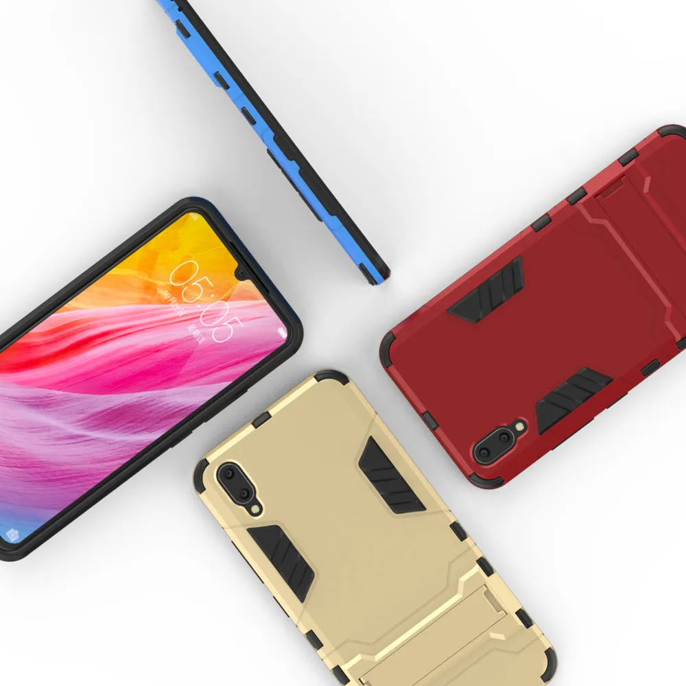 Case For VIVO V11 Phone Cases Armor Dual Layer Hybrid Kick Stand TPU&ampPC Protect Back Cover Capa Shell Konsmart |