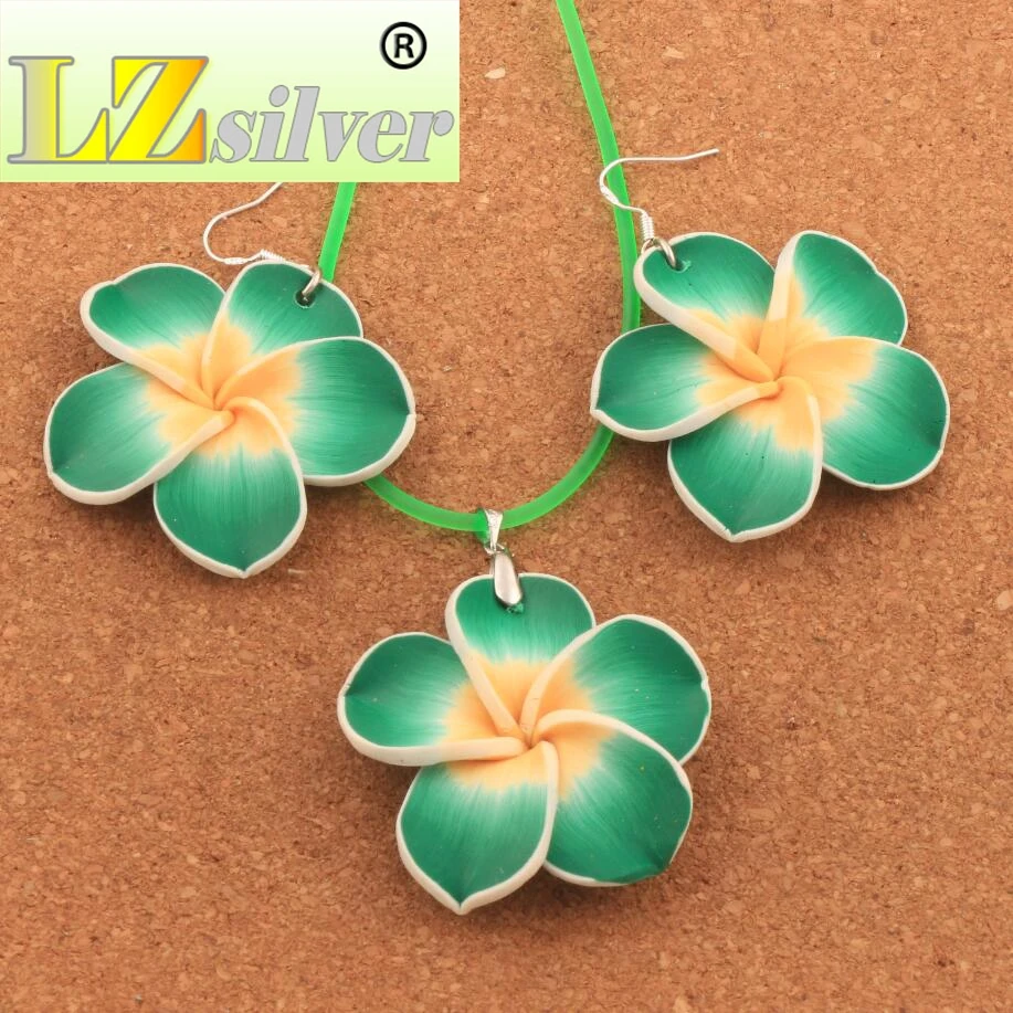 Глиняное ожерелье с цветком плюмерии Набор цветных лилий из полимерной глины