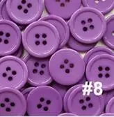 NO8 Purple 80 шт./лот Размер: 15 мм яркие цвета модные смолы кнопки для рукоделия 4 отверстия объемные кнопки для одежды Швейные аксессуары(SS-674 - Цвет: NO8 Purple