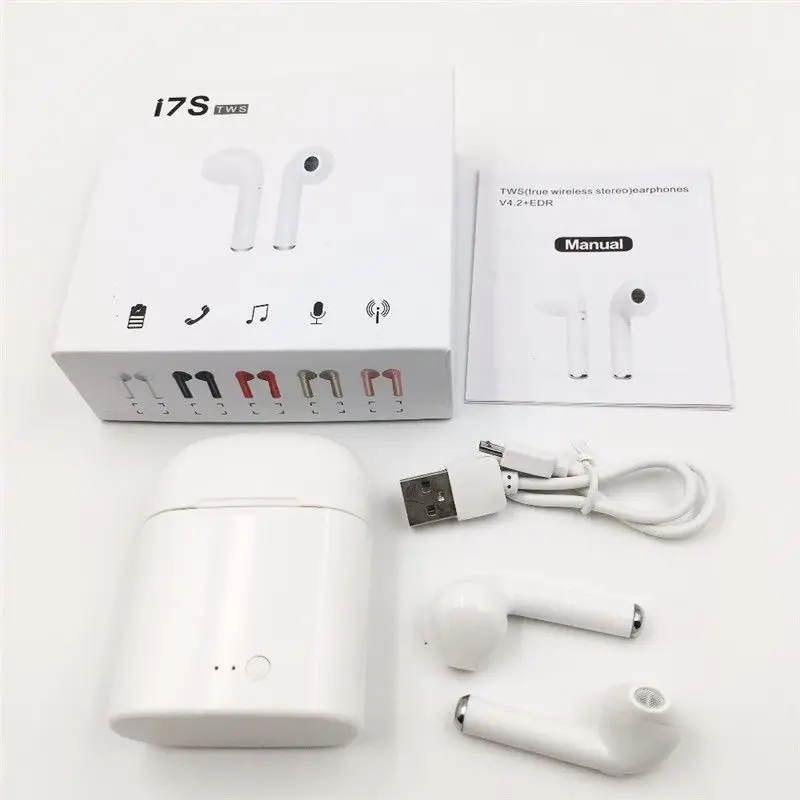 5 шт./лот с retaile box i7 i7s TWS Bluetooth наушники беспроводные гарнитуры стерео
