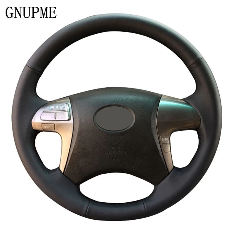 GNUPME рука сшитый черный искусственная кожа рулевого колеса автомобиля крышки для