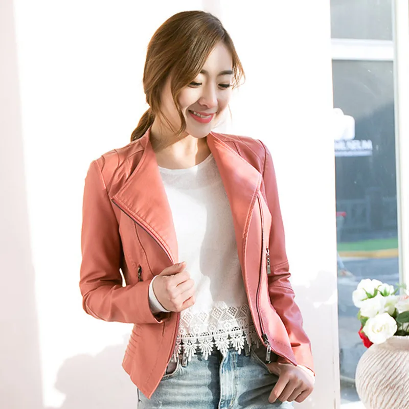 Новая кожаная куртка женское кожаное пальто короткий дизайн тонкая