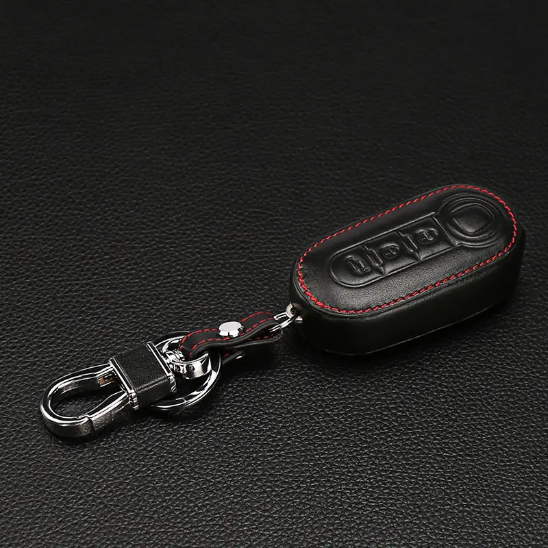 Популярный классический дизайнерский кожаный чехол для ключей Fiat 500 Panda Punto Bravo clam