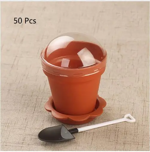 50 шт./компл. 180 мл горшечная чашка для торта с крышкой/лопатой/чашка мороженого
