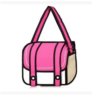 Новая Модная 2D сумка новинка для школы 3D Рисунок мультяшный комикс дамская на