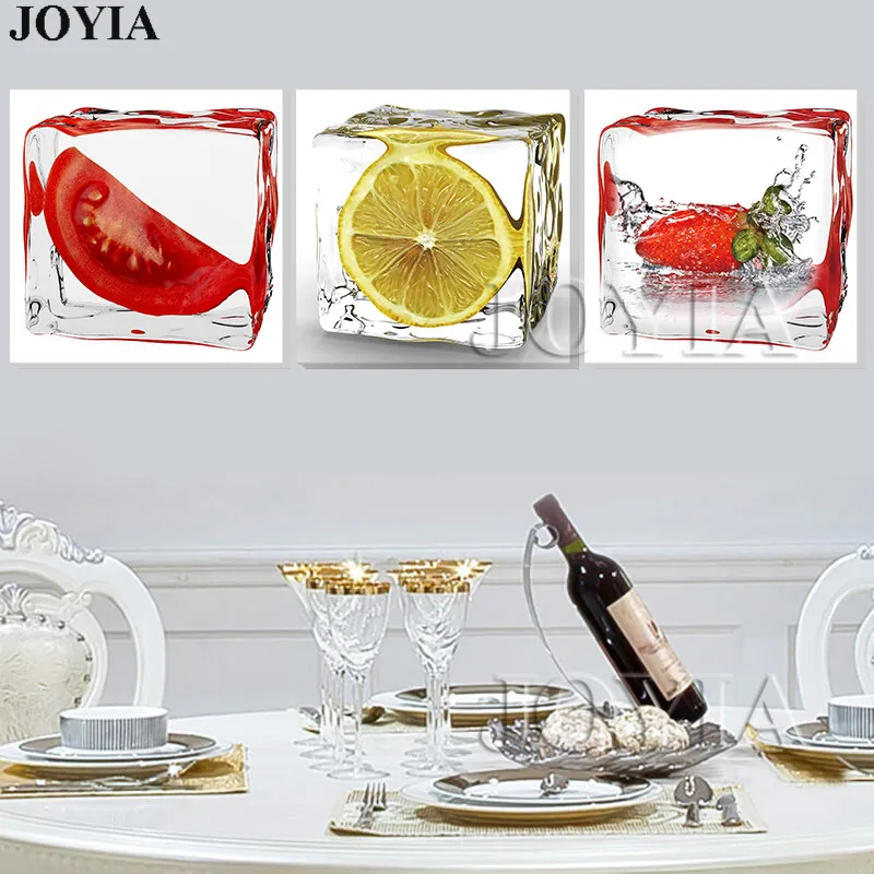 3 шт. Современная Настенная художественная столовая декоративная картина льда