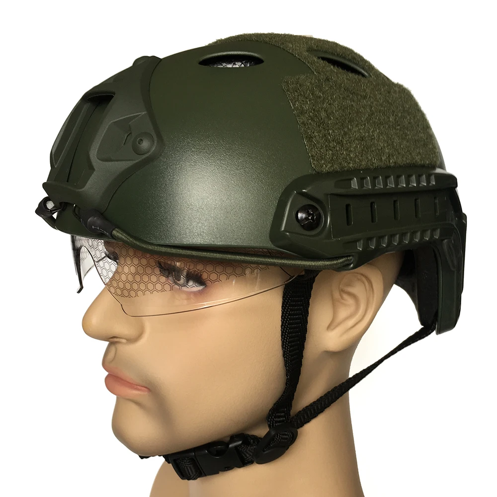 Быстрый Шлем с Goggle ABS пластиковые военные шлемы PJ стиль мотоциклетная велосипедная шляпа w/NVG Пейнтбол Wargame защитное снаряжение