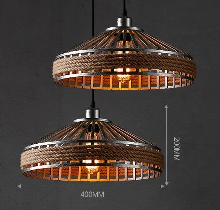 Подвесной светильник в стиле лофт Американская деревня креативные веревочные