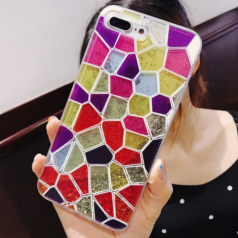 ТПУ блестки струящиеся прозрачные витражи Церковный Стиль геометрический