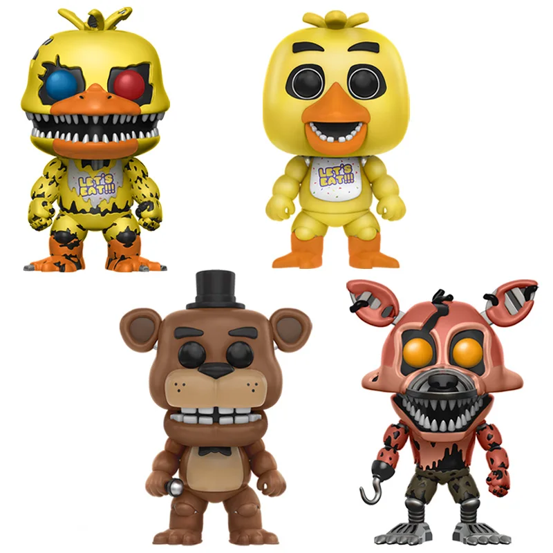4 шт./компл. Five Nights At Freddy's» «пять ночей у Фредди» игре Five Nights At Freddy's Бонни и Чика Фокси» из мультфильма для мальчика, игрушки FNAF ПВХ 5 Fazbear кукольный фигурку модель куклы - Цвет: 4PCS