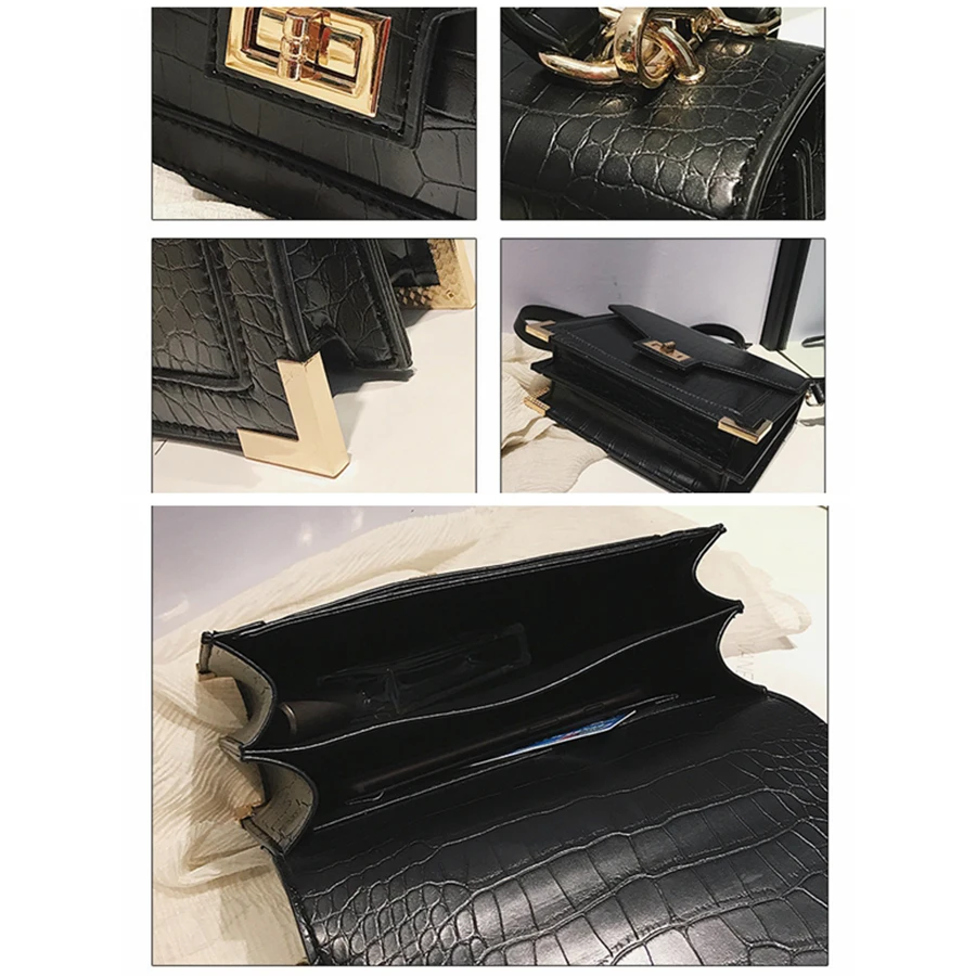 Роскошные шаблон крокодил плеча сумку ручка сверху небольшие сумочки с клапаном