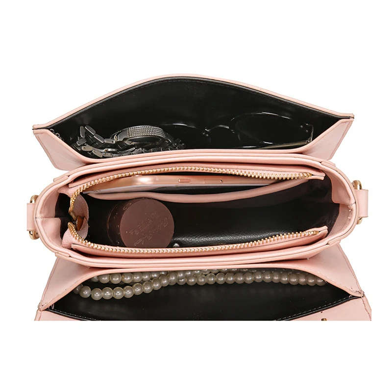 WHX цепь сумка Для женщин розовый Сумки Креста тела для Сумка Crossbody Сумочка блестят