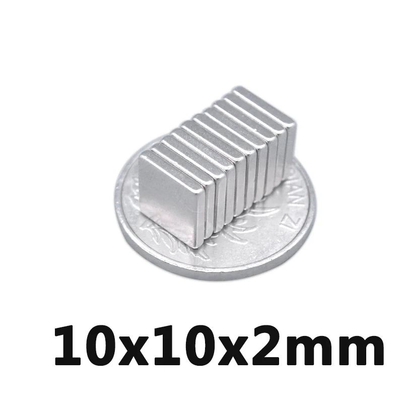 40 шт./лот F 10x10x2 N35 Сильный квадрат NdFeB редкоземельные 10*10*2 неодимовые магниты |