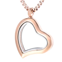 memorial jewelry 28mm charming glass heart gold floating locket stainless steel cremation urn necklace holds lots more ashes