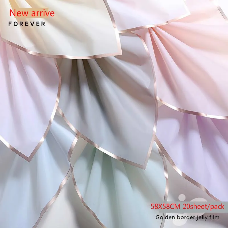 20 шт./лот упаковочная бумага с золотой каймой и розовым цветком корейский Стиль