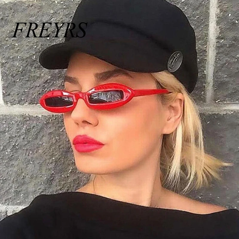 

FREYRS Small Oval Sunglasses Women Brand Designer Retro Cateyes Glasses Female Frame Cat Eye Eyewear UV400 EyeGlasses 5024