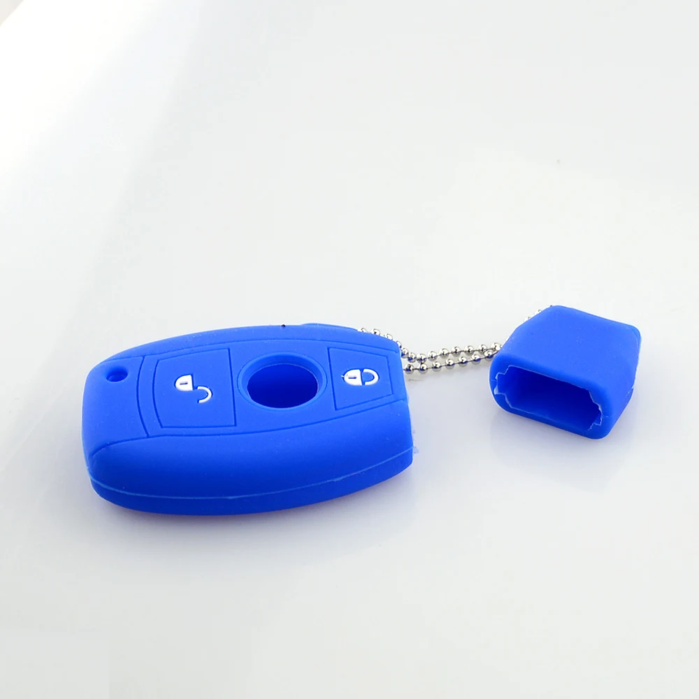 OkeyTech 2 кнопки силиконовый чехол для автомобильного ключа Mercedes s e a Benz W203 W204 W211 W210 CLK