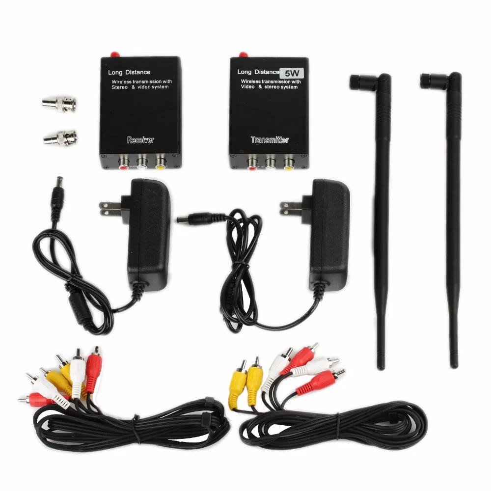 Беспроводной av передатчик для ТВ аудио видео приемник 2 4G 5W 5000mw камеры