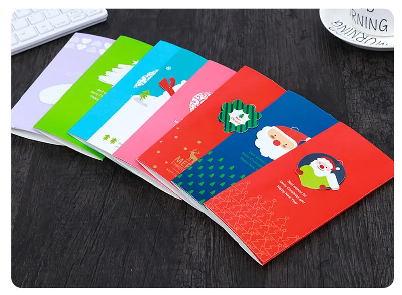 8 шт./компл. Рождество Санта Клаус открытка Снеговик бумажные конверты лося