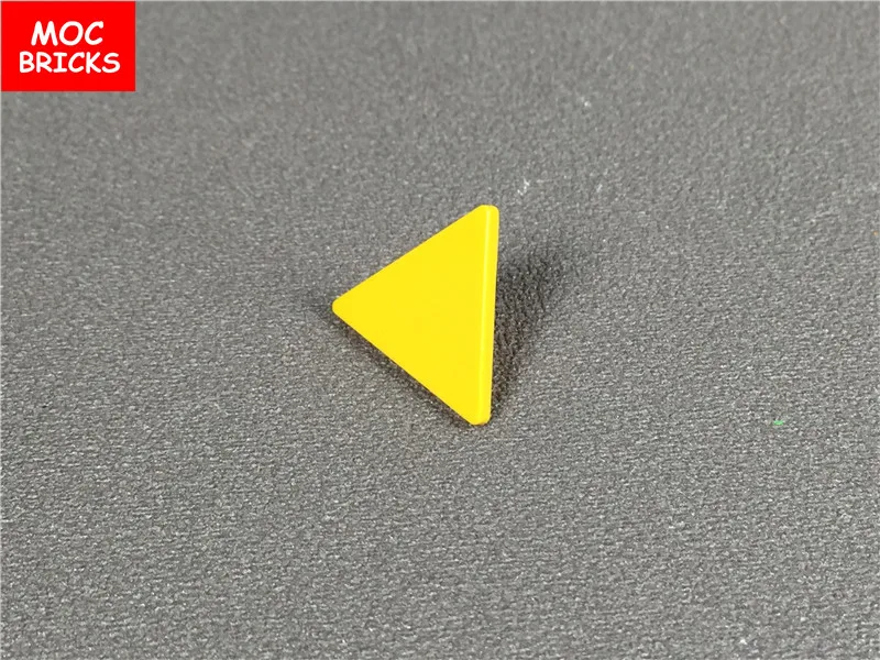 20 шт./лот MOC кирпичи желтый дорожный знак зажим 2x2 треугольник подходит с 30259