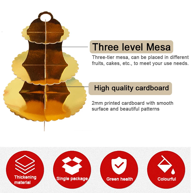 Hoomall 3 ряды раундов стойка для кексов пирожное-Корзиночка картонка малышей на