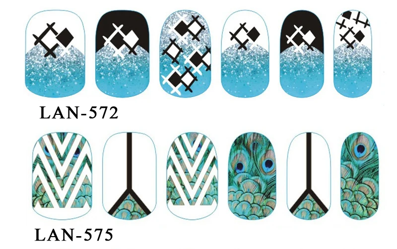 12 шт. высокое качество узор цветы животные 3d наклейки для ногтей водяной знак DIY