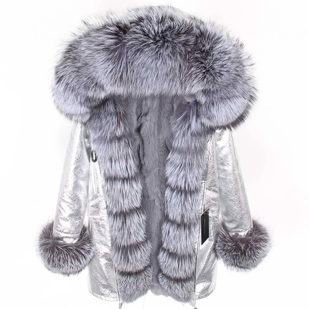 Женская Длинная зимняя куртка со съемной подкладкой из кроличьего меха | одежда