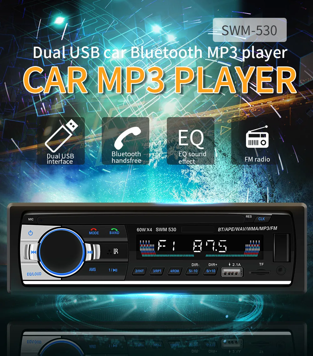 Супер 2 USB Авторадио 12 в автомобильное радио Bluetooth 1din автомобильный стерео телефон плеер AUX-IN MP3 радио пульт дистанционного управления автомобильный аудио# WL1