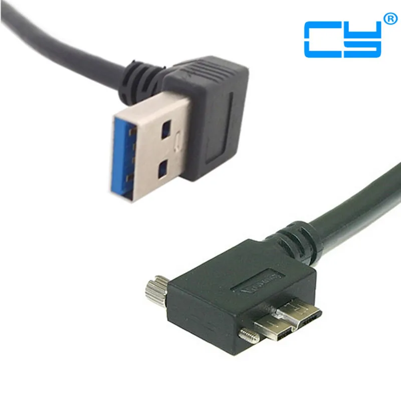 Вниз Направление Угловой 90 градусов USB 3 0 A штекер к Micro B правый угловой запорные