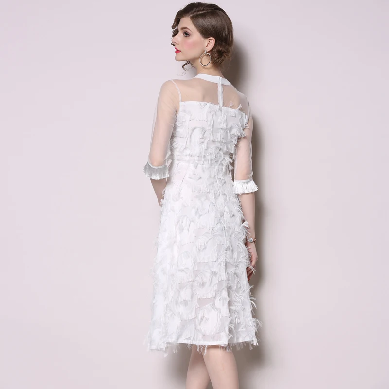 

ZW6238 Actual Shot - Spot 2019 New tasseled feather dress, screen screen dress, Princess dress, Pengpeng dress, temperament lady